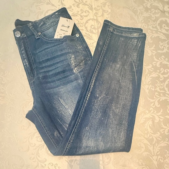 NWT Seven 7 embellished Jeans size 10 - Picture 1 of 7